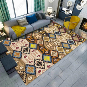 Colorful Rhombus Geometric pattern Faux Cashmere Shaggy Area Rugs For Bedroom Living Room Bedside Office Carpets