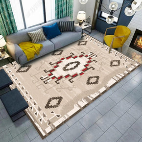 Moroccan Geometric Pattern Faux Cashmere Soft Shaggy Area Rugs For Bedroom Living Room Bedside Office