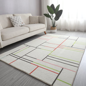 Simple Lines Square Printed Imitation Cashmere Area Rugs For Living Room Hall Office Bedroom