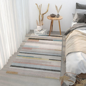 Striped Soft and Comfortable Faux Cashmere Bedside Porch Carpets for Bedroom