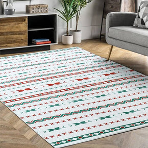 Red and Green Small and Fresh Pattern Faux Cashmere Soft Shaggy Area Rug Carpets For Living Room Bedroom Hall Office