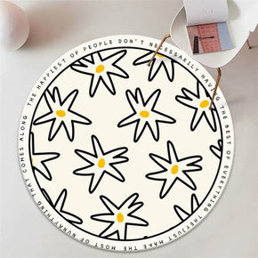 Stars Pattern Round Faux Cashmere Shaggy Area Rugs For Bedroom Kids Room Bedside Carpets