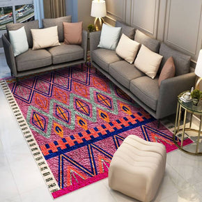 Pink Purple Moroccan Pattern Faux Cashmere Area Rugs Living Room Office and Hall Carpets