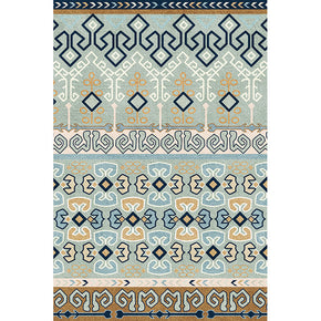 Gradient Green Moroccan Pattern Faux Cashmere Area Rugs Living Room Office and Hall Carpets