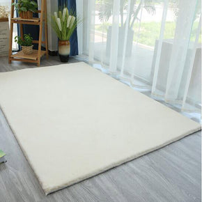 Creamy-white Faux Rabbit Fur Plush Soft Plain Rugs For Living Room Nursery Bedroom Bedside Rugs Floor Mats