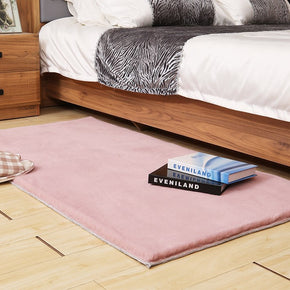 Light Pink Faux Rabbit Fur Plush Soft Shaggy Rugs For Living Room Nursery Bedroom Bedside Rugs Floor Mats