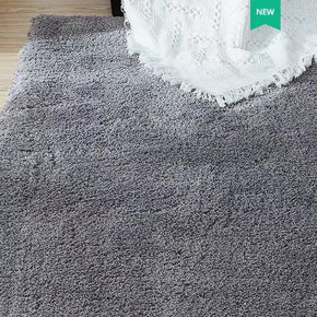 Medium Gray Plain Quality Soft Cotton Rug Carpet For Living Room Bedroom Kids Room Hall Area