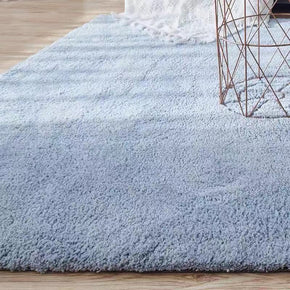 Blue Plain Quality Soft Cotton Rug Carpet For Living Room Bedroom Kids Room Hall Area