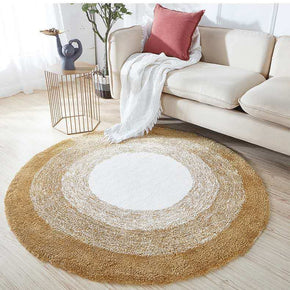 Gradient Brown Round Rugs Pattern Carpets For Living Room Bedroom Hall
