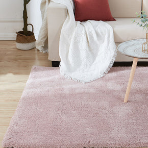 Soft and Comfortable Pink Solid Colour Rugs Carpets For Living Room Bedroom Hall