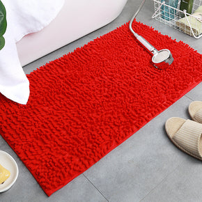 Red Chenille Luxury Super Thick Soft Shaggy Bath Mats Doormat for Bathroom