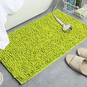 Green Chenille Luxury Super Thick Soft Shaggy Bath Mats Doormat for Bathroom