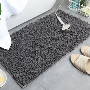 Grey Chenille Luxury Super Thick Soft Shaggy Bath Mats Doormat for Bathroom