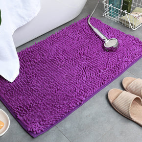 Purple Chenille Luxury Super Thick Soft Shaggy Bath Mats Doormat for Bathroom