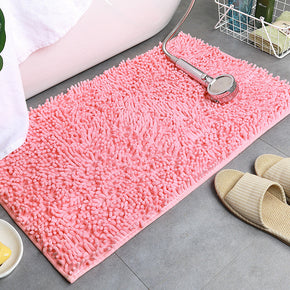 Pink Chenille Luxury Super Thick Soft Shaggy Bath Mats Doormat for Bathroom