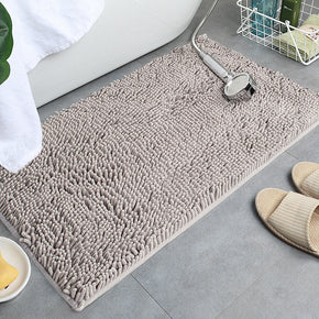 Light Grey Chenille Luxury Super Thick Soft Shaggy Bath Mats Doormat for Bathroom