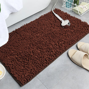 Brown Chenille Luxury Super Thick Soft Shaggy Bath Mats Doormat for Bathroom
