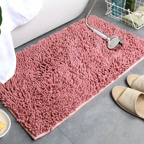 Chenille Pink Luxury Super Thick Soft Shaggy Bath Mats Doormat for Bathroom