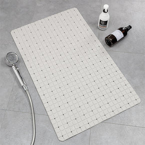 White Simplicity Tub Mat Antibacterial Bathroom Shower Mats With Suction Cups and Drain Holes