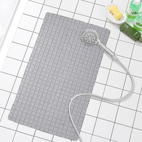 Grey Simplicity Tub Mat Antibacterial Bathroom Shower Mats With Suction Cups and Drain Holes