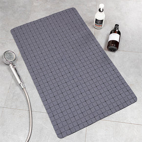 Dark Grey Simplicity Tub Mat Antibacterial Bathroom Shower Mats With Suction Cups and Drain Holes