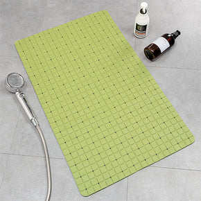 Green Simplicity Tub Mat Antibacterial Bathroom Shower Mats With Suction Cups and Drain Holes