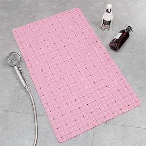 Pink Simplicity Tub Mat Antibacterial Bathroom Shower Mats With Suction Cups and Drain Holes