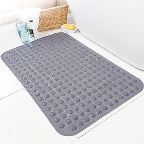 Grey Simplicity Bathroom Shower Mats Tub Mat Antibacterial With Suction Cups and Drain Holes