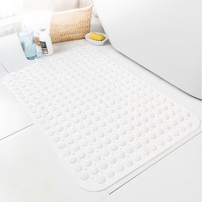 White Simplicity Bathroom Shower Mats Tub Mat Antibacterial With Suction Cups and Drain Holes