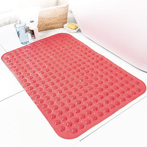 Simplicity Red Bathroom Shower Mats Tub Mat Antibacterial With Suction Cups and Drain Holes