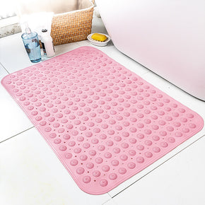 Pink Simplicity Bathroom Shower Mats Tub Mat Antibacterial With Suction Cups and Drain Holes