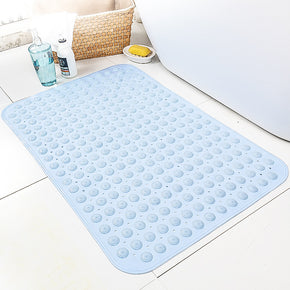 Light Blue Simplicity Bathroom Shower Mats Tub Mat Antibacterial With Suction Cups and Drain Holes