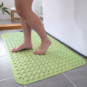 Green Simplicity Antibacterial Bathroom Shower Mats Tub Mat With Suction Cups and Drain Holes