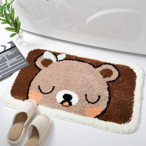 Cartoon Cute Bear Patterned Entryway Doormat Rugs Kitchen Bathroom Anti-skip Mats