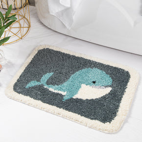 Cartoon Cute Dolphin Patterned Entryway Doormat Rugs Kitchen Bathroom Anti-skip Mats