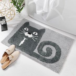 Cartoon Cute Cat Patterned Entryway Doormat Rugs Kitchen Bathroom Anti-skip Mats