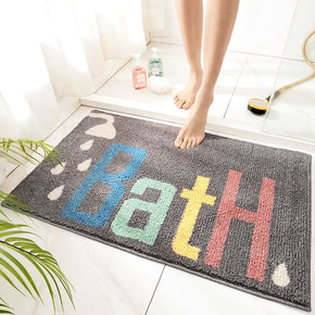 Bath Patterned Grey Entryway Doormat Rugs Kitchen Bathroom Anti-slip Mats