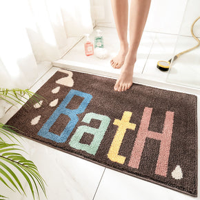 Bath Patterned Brown Entryway Doormat Rugs Kitchen Bathroom Anti-slip Mats