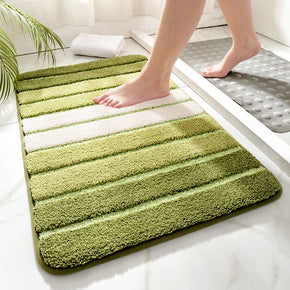 Green Striped Patterned Entryway Doormat Rugs Kitchen Bathroom Anti-slip Mats