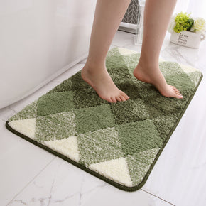 Green Gradient Diamond Patterned Entryway Doormat Rugs Kitchen Bathroom Anti-slip Mats