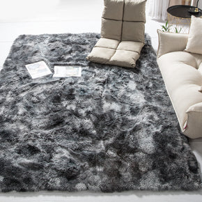 Gradient Dark Grey Colour Modern Plain Carpet Bedroom Living Room Sofa Rugs Soft Plush Shaggy Rugs