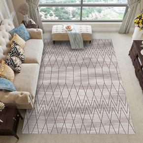 Grey Geometric Modern Striped Patterned Non-slip Sofa Rug Table Rug Area Rugs Customizable