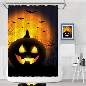 Halloween Shower Curtain Decoration with Hooks Waterproof and Washable