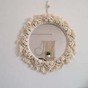 02 Weaving Art Hanging Wall Decoration with Mirror Art Decor