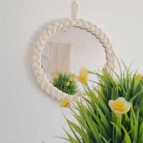 03 Weaving Art Hanging Wall Decoration with Mirror Art Decor