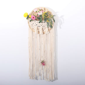 Circle Tassel Tapestry Handwoven Wall Decoration Wicker Wall Basket