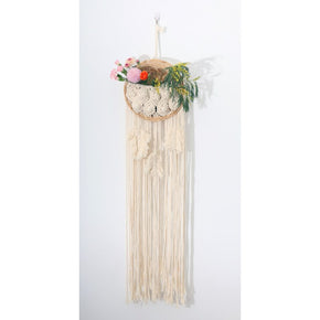 01 Circle Tassel Tapestry Handwoven Wall Decoration Wicker wall basket