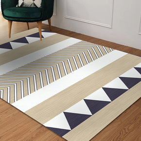 Beige Geometric Modern Striped Patterned Non-slip Sofa Rug Table Rug Area Rugs Customizable