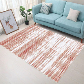 Warm Color Orange Pink Modern Sofa Table Geometric Striped Area Rugs Customizable