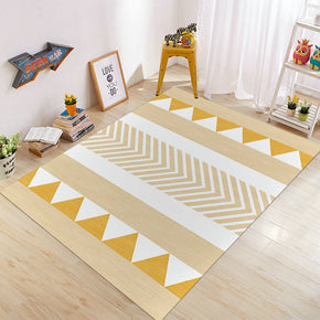 Warm Color Yellow Modern Sofa Table Geometric Patterned Area Rugs Customizable